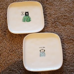 Christmas Plates by Rae Dunn